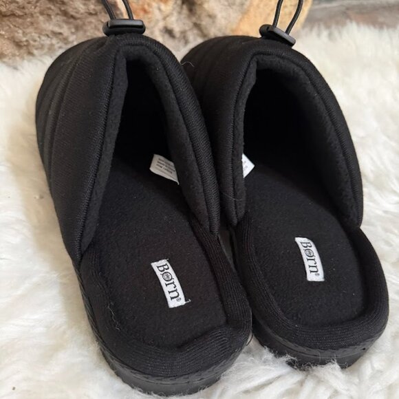 Børn Black Quilted Slip-On Slippers Comfy Indoor Outdoor Shoes Size Large 10–11 - Picture 5 of 7